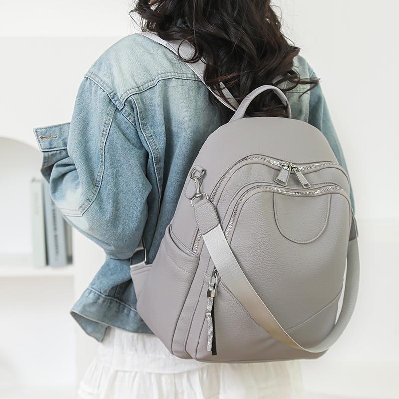 Женский мягкий кожаный рюкзак большой вместимости рюкзак для дальних поездок студенческий школьный рюкзак многофункциональная сумка через плечо