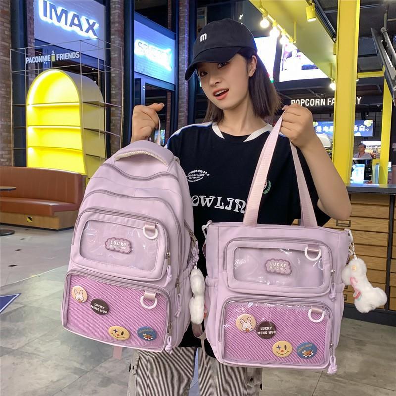Japanese All-match High-face Value Large-capacity JK Transparent Pain Bag Light Schoolbag Women's Simple Backpack