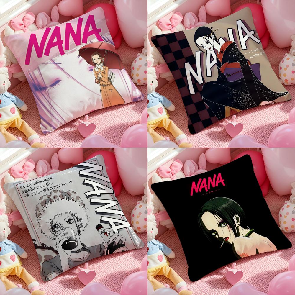 Anime Arrival NNana Cushion Cover Antidustmite Pillowcase Invisible zipper silky short plush Sofa cushion cover