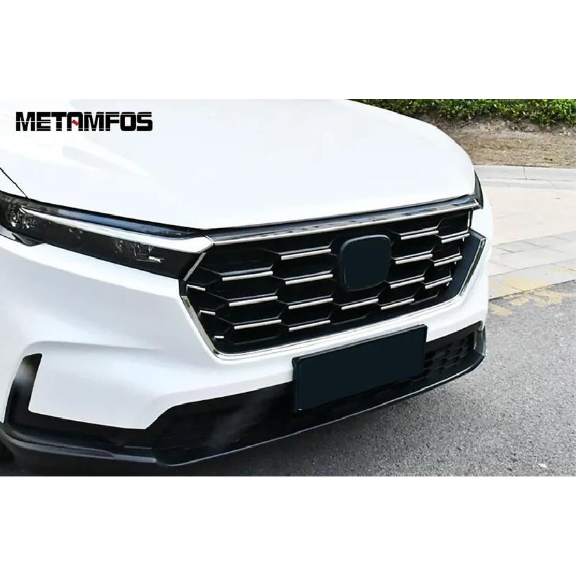 Front Center Grille Racing Grill Cover Trim Molding For Honda CR-V CRV 2024 2025 Stainless Steel Accessories Car Styling