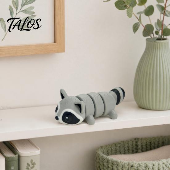 Talos 3D-печатная фигурка енота, Декорация с подвижными суставами, Милый шарнирный животный настольный орнамент, Игрушка для снятия стресса для дома и офиса