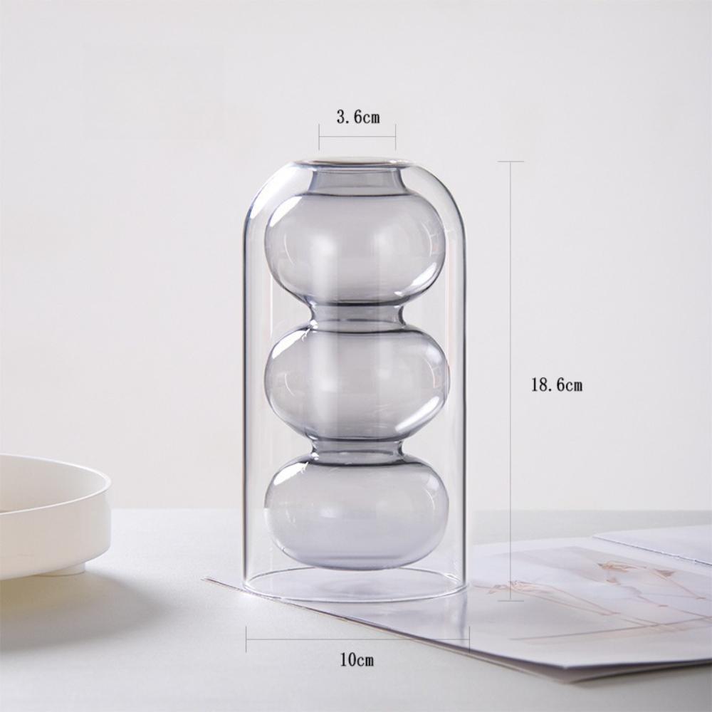 Nordic Creative Colored Glass Vase Simple Living Room Flower Arrangement Dry Flowers for Wedding Centerpieces Home Decoration