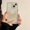 Чехол для телефона Тюльпан для iPhone 16e 13 11 12 14 15 17 Air 16 Pro Max 7 8 15 Plus Противоударный Прозрачный Чехол Силиконовый Fundas