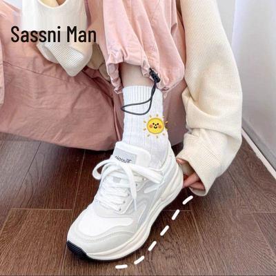 Женские белые легкие зимние кроссовки 2024 - Универсальные кроссовки для бега на толстой подошве