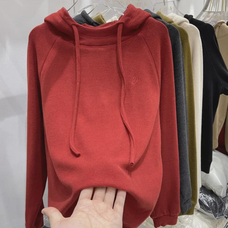 German Velvet Women's Warm Hooded Hoodie - 2025 Autumn/Winter Collection