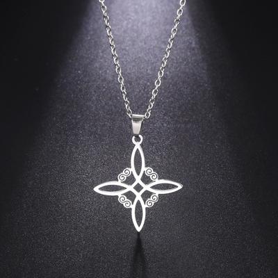 Skyrim Wicca Witchcraft Witch Knot ожерелье из нержавеющей стали колье ожерелья винтажный амулет сверхъестественное ювелирное изделие подарок для женщин