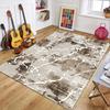 Abstract Marble Pattern Area Rug Contemporary Gray Gold Vein Non Slip Floor Mat for Living Room Bedroom Office Home Decoration