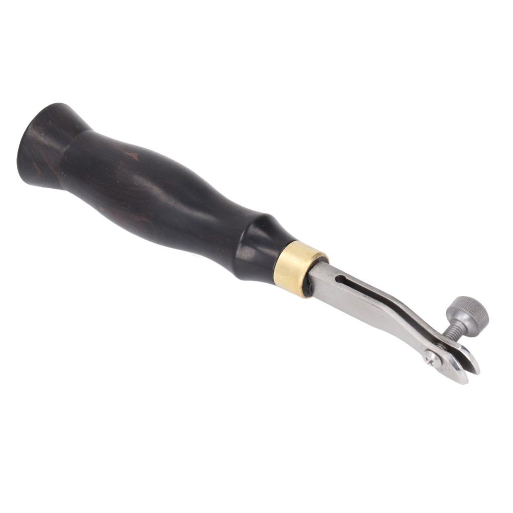 Wooden Handle Leather Edge Creaser Stainless Steel Leather Groover Tool For Leathercraft