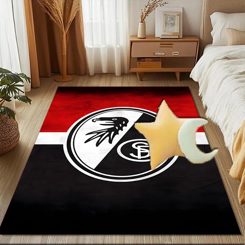 Eagle Symbol Frei-burg Football Rug for Living Room, Game Rooms, Office, Bedroom, Office Floor Mat Playful Design, fan gifts Christmas decor