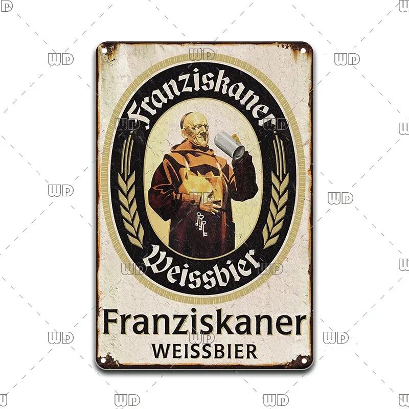 Винтажная жестяная вывеска Paulaner Beer (Германия) для декора бара, кафе, мужской комнаты