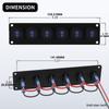 6 Gang 12V 20A Toggle Rocker Switch Panel LED Breaker Fits for Auto Automotive Light Car Marine Boat Yacht Truck RV Switches Seat 3