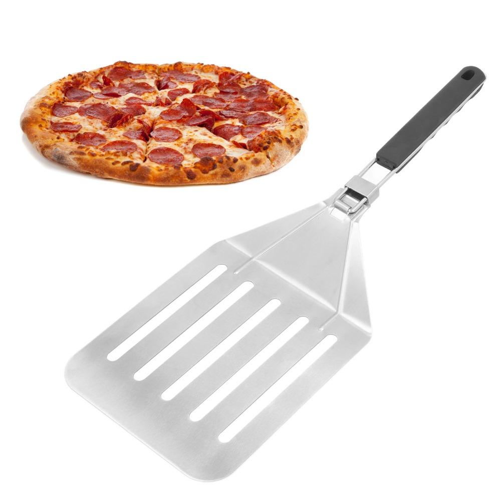 Stainless Steel Pizza Spatula Slotted Cake Lifter Durable Pizza Peel BBQ Serving