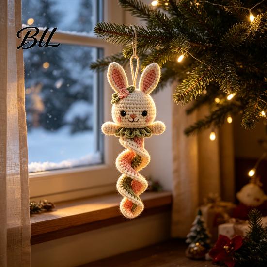 DIY Animal Ornament Craft Crochet Garden Spiral Hanging Kit, Beginner Friendly Swing Crafting Leisure Time Activity Butterfly Ladybug Hummingbird