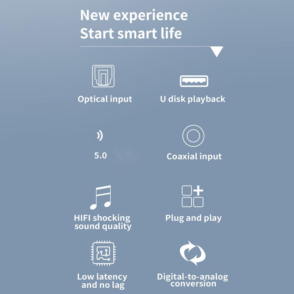 U Disk цифро-аналоговый оптический коаксиальный адаптер Toslink Прочный аудиоконвертер ЦАП Bluetooth-совместимый 5.0 приемник