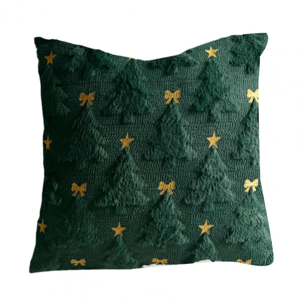 Christmas Pillow Cover 18x18 Holiday Throw Pillowcase Festive Christmas Plush Pillow Cover for Sofa Bedroom Room Decor