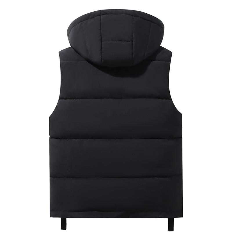Плюс размер L-8XL осенний стеганый жилет для мужчин новые толстые теплые безрукавки с капюшоном черный жилет мужское холодное пальто для зимы