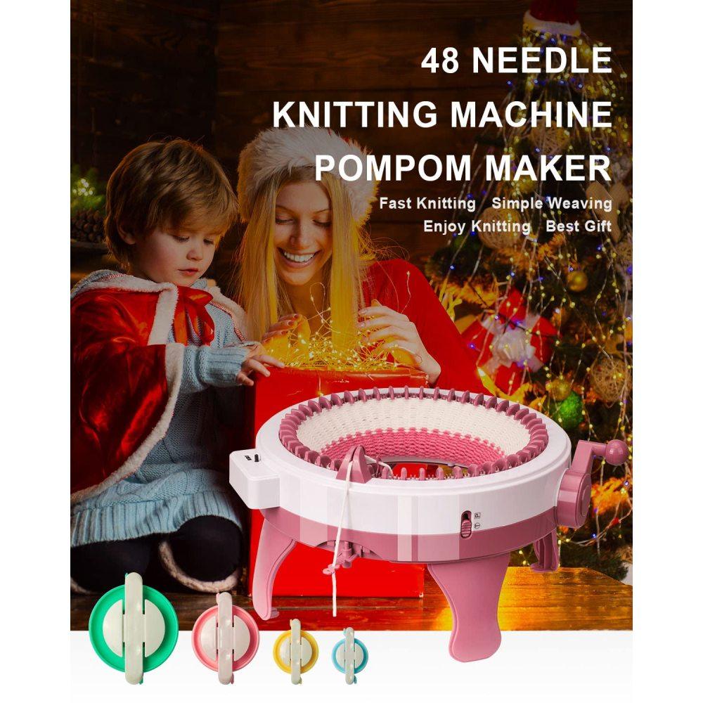 22/32/40 Needles Smart Weaving Round Loom,Knitting Board Rotating Double Knit,Loom Machine Kit for Adults/Kids DIY Knit Scarf Hat Sock