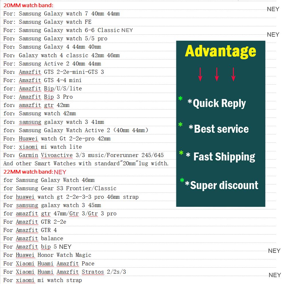 Ocean Silicone Bands For Samsung Galaxy Watch 7/6-4 classic/5-Pro/active 2 22mm 20MM Bracelet Amazfit Huawei GT 4-3 Watch Strap