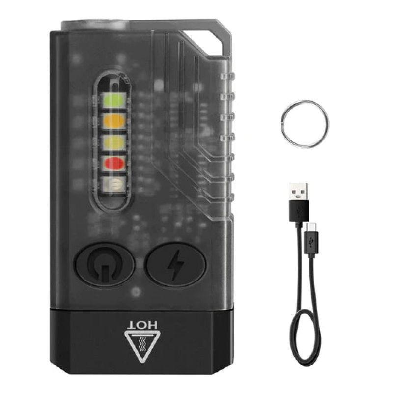 V10 EDC Брелок-фонарик Портативный Мини-фонарь Type-C Перезаряжаемый Рабочий свет с магнитом УФ Звуковой сигнал Кемпинг Карманный фонарь