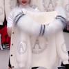 Весна Осень Зима Большой размер Тонкий Женский Бархатный Короткий Разрез Воротник из Волос Пуговичный Джемпер Пальто Свободный Повседневный Теплый Верхняя одежда