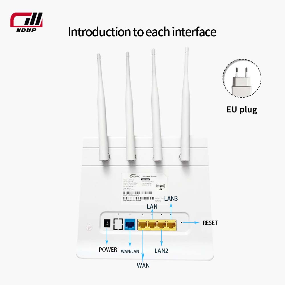 Маршрутизатор WiFi NDUP H822 - 4 порта LAN, карманный WiFi, модем LTE SIM-карты, 300 Мбит/с, маршрутизатор 4G, CAT 6