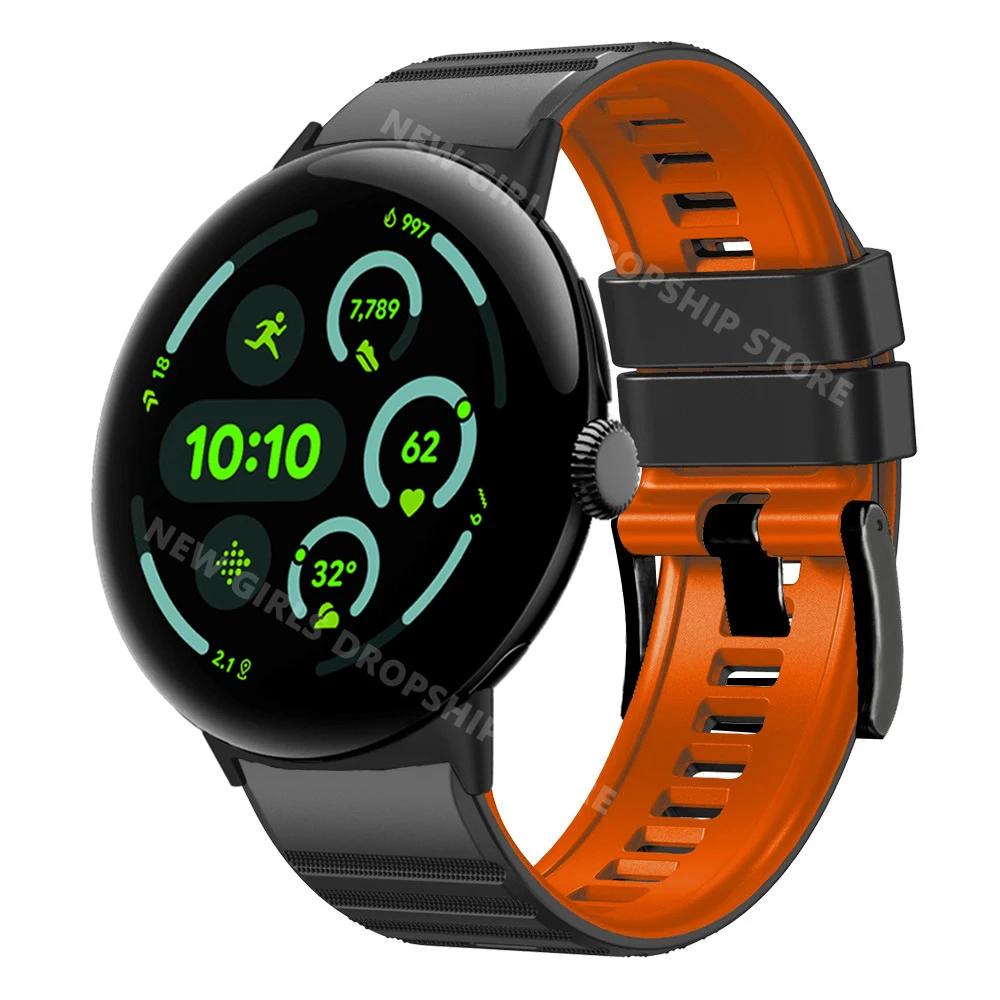 Мягкий силиконовый спортивный ремешок для Google Pixel Watch 3 45 мм Мужской браслет на запястье Заменяемые аксессуары для ремешка Pixel Watch 3 45 мм