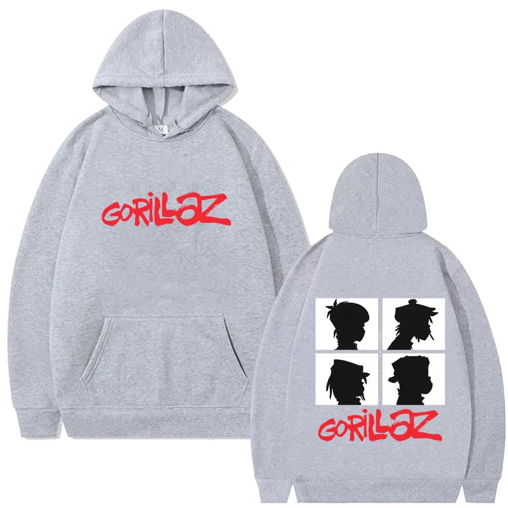Худи с графикой альбома рок-группы Gorillaz для мужчин и женщин, мужской ретро-готический спортивный костюм с капюшоном в стиле панк, оверсайз