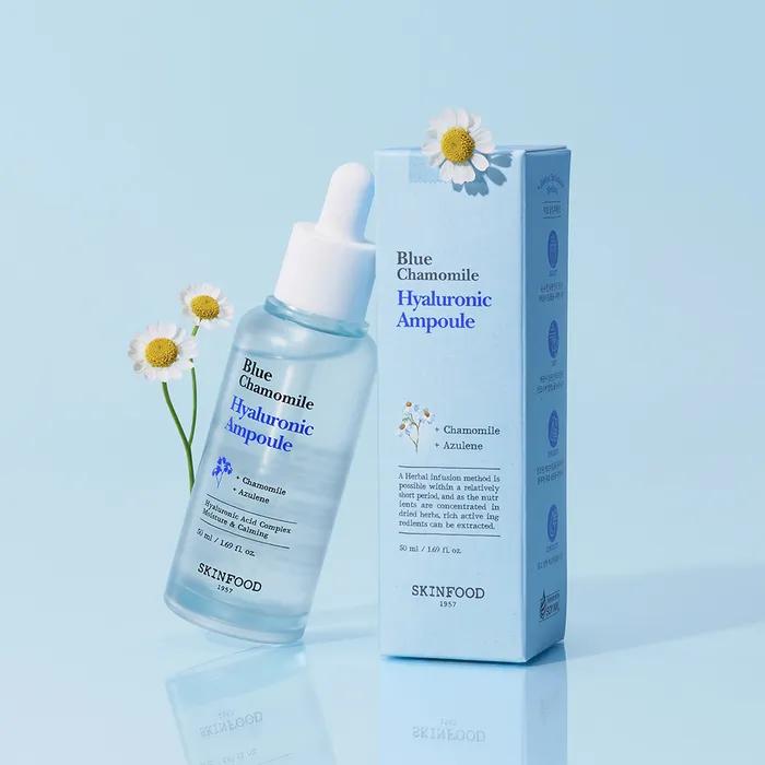 [2 X 15ml Cream + 1 Sheet of Mask] Blue Chamomile Hyaluronic Ampoule