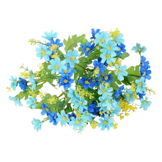 28 Головок Искусственных Цветов для Улицы, УФ-Стойкие, Искусственный Шелк, Полевые Цветы со Стеблем, Поддельный Цветочный Ансамбль для Горшка, Подвесной Кашпо, Веранда, Патио