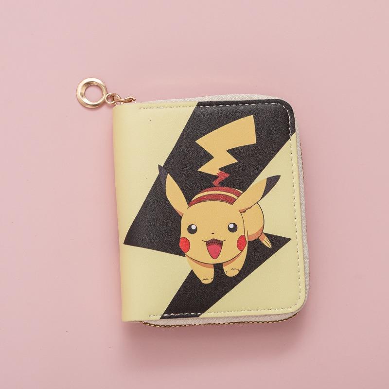 New Fashionable Cute Small Fresh Printed Change Bag Cartoon Animation Schoolgirl Short Zipper Small Wallet