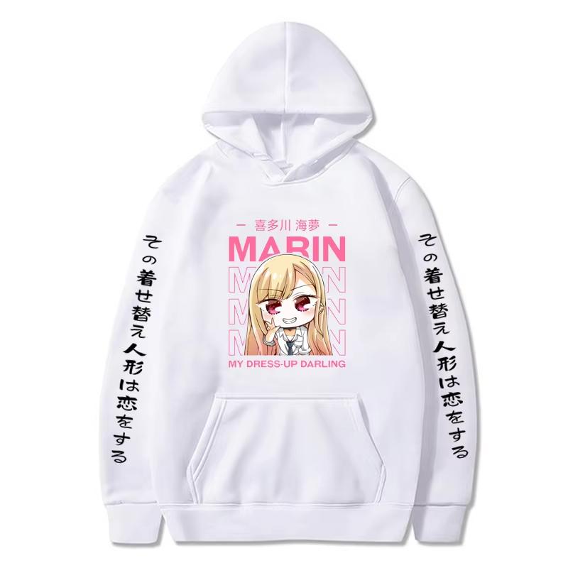 Горячая аниме My Dress-Up Darling Kitagawa Marin с графическим принтом с капюшоном для мужчин и женщин Высококачественные толстовки с капюшоном Harajuku Unisex Толстовка
