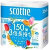 Цветок туалетной бумаги Scottie в 3 раза длиннее, Однослойная, 4 рулона x 2, в упаковке Scottie для оптовой покупки, Долговечный, (150м Мешки) Ткани,