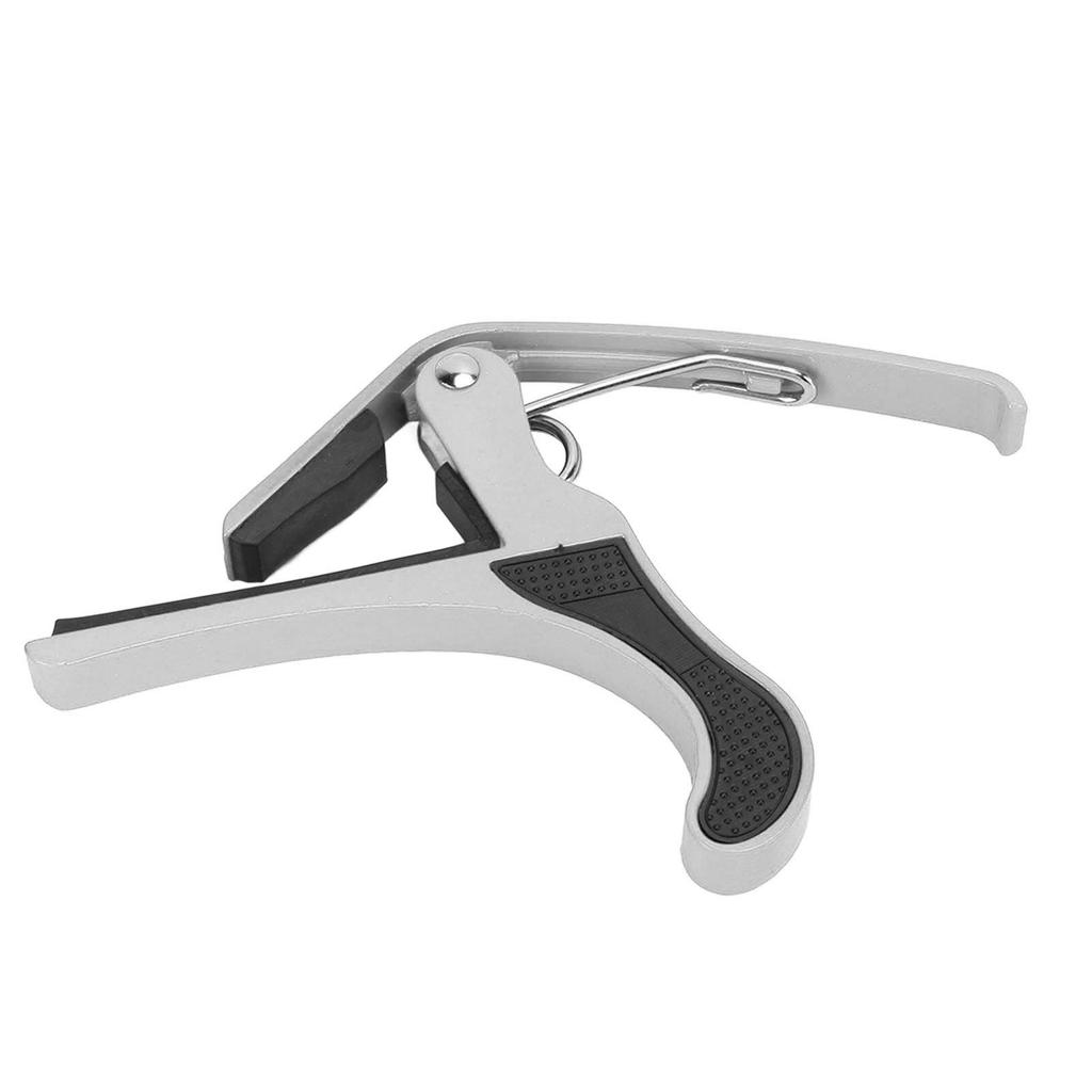 Guitar Capo Alloy Quick Release Electric Guitar Capo Set with 2PCS Guitar Picks for Banjo Mandolin Silver