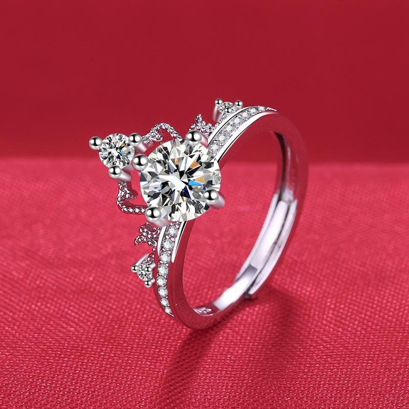 Кольцо из серебра 925 пробы Сердце AAA Циркон Открытое регулируемое Помолвочное Для женщин Свадебные Модные украшения Подарки для вечеринок