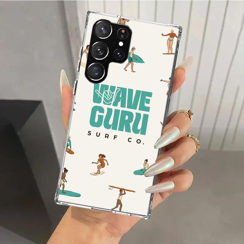 Surf Board Aesthetic Phone Case for Samsung Galaxy S26 S24 S23 Ultra S25 Edge S22 S21 Plus S20 FE + Soft Print Shell Funda Galax