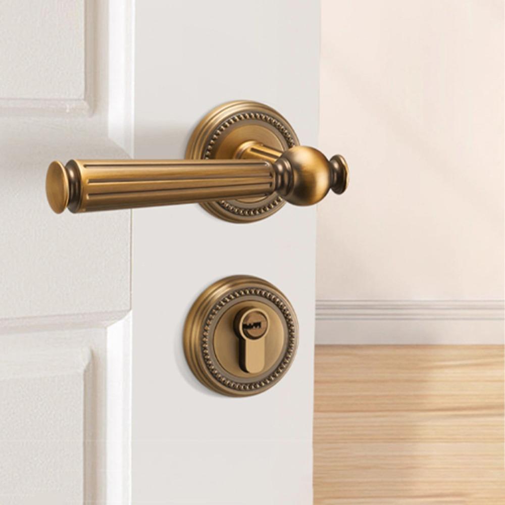 Simple Design Magnetic Suction Door Lock Retro Style Wooden Door Handle Silent Door Lock Home