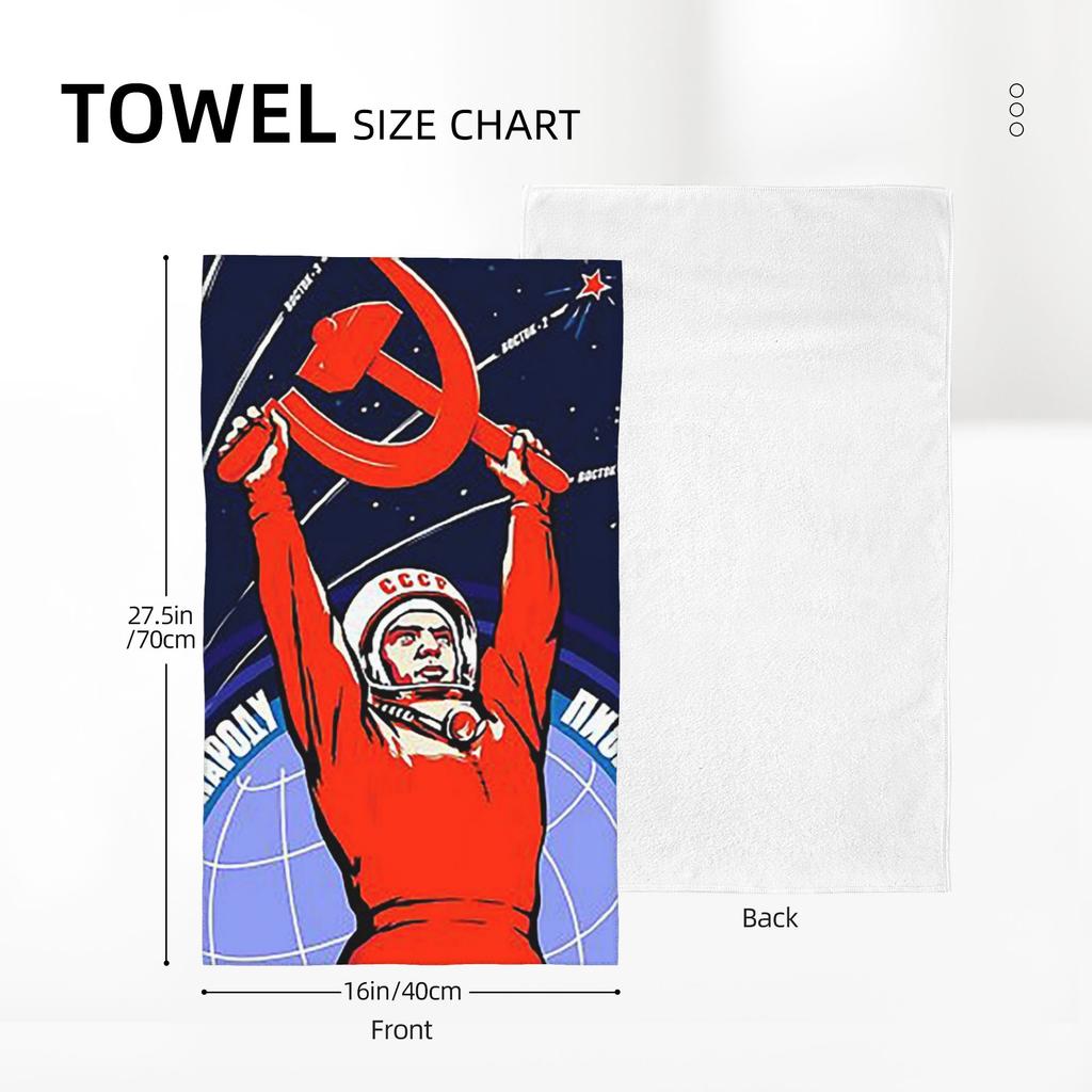 Soviet Propaganda. Yuri Gagarin Soft Face Towel Quick Dry Pool Bath Cotton Towels Absorbent Quick