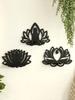 Полка-дисплей Lotus Ccrystal Черные Деревянные Настенные Полки Boho Плавающая Настенная Полка для Спален Офисов Гостиной Эстетичный Подарок
