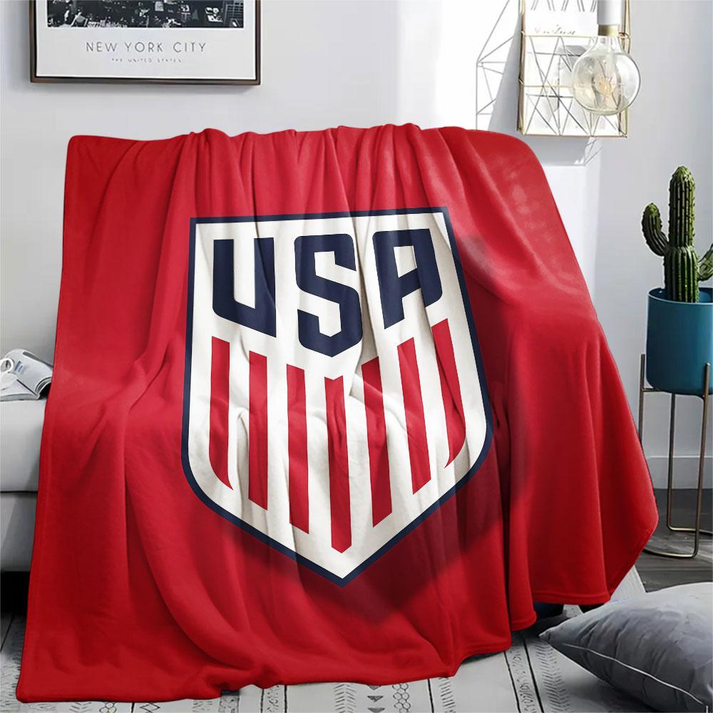 USA football Printed Flannel Blanket, soft throw for bedroom sofa, washable,soccer fan merchandise, great gift.