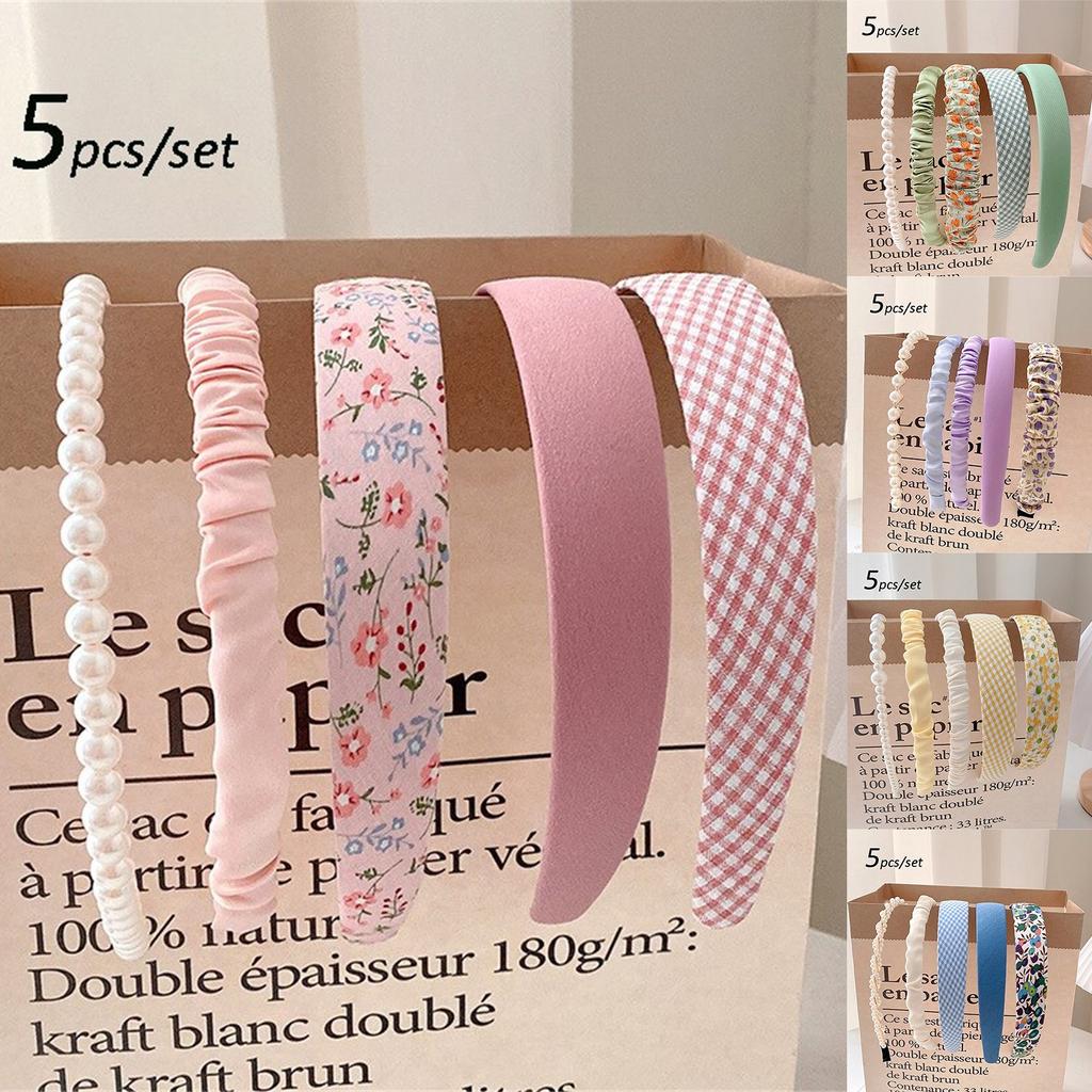 Набор женских резинок для волос, повязка на голову, обруч для волос для девочек, аксессуары для волос, 5 шт.