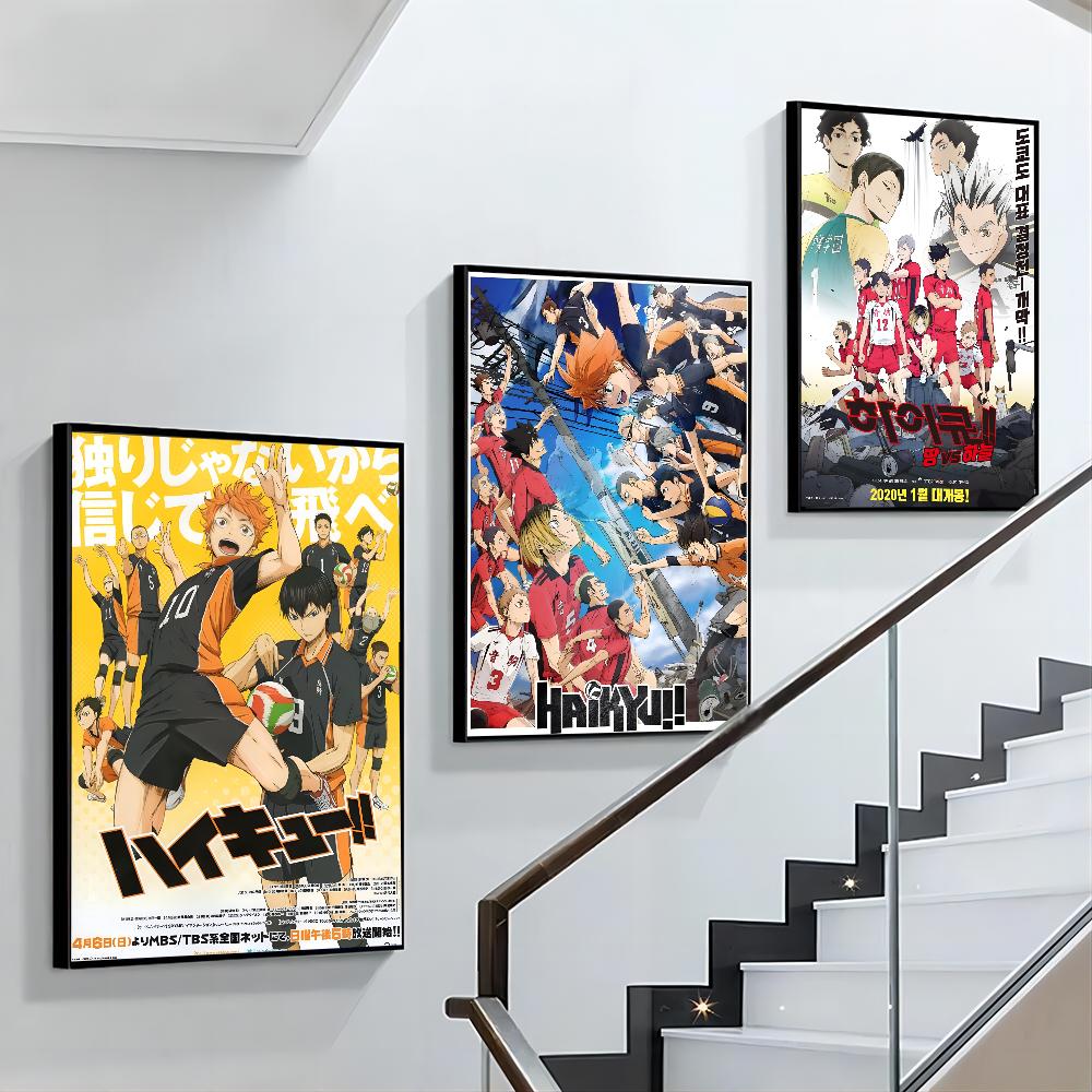 1 шт. Haikyuu аниме волейбол постер постер бумага печать для дома гостиная спальня вход бар кафе искусство живопись украшение