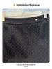 Женская серая шерстяная юбка А-силуэта в горошек - Коллекция Весна/Осень 2025