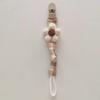 Cute Flower Dummy Nipple Holder Plaid Embroidery Pacifier Clips Charm Baby Pacifier Chain  Toddler