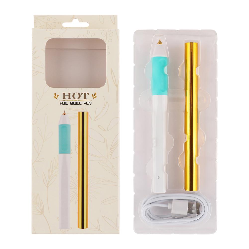 USB Powered Hot Foil Pen Set 0.8mm Heat Active Pen For Paper Leather Convertible Gold Foil Pens DIY Scrapbook Paper Cards Craft