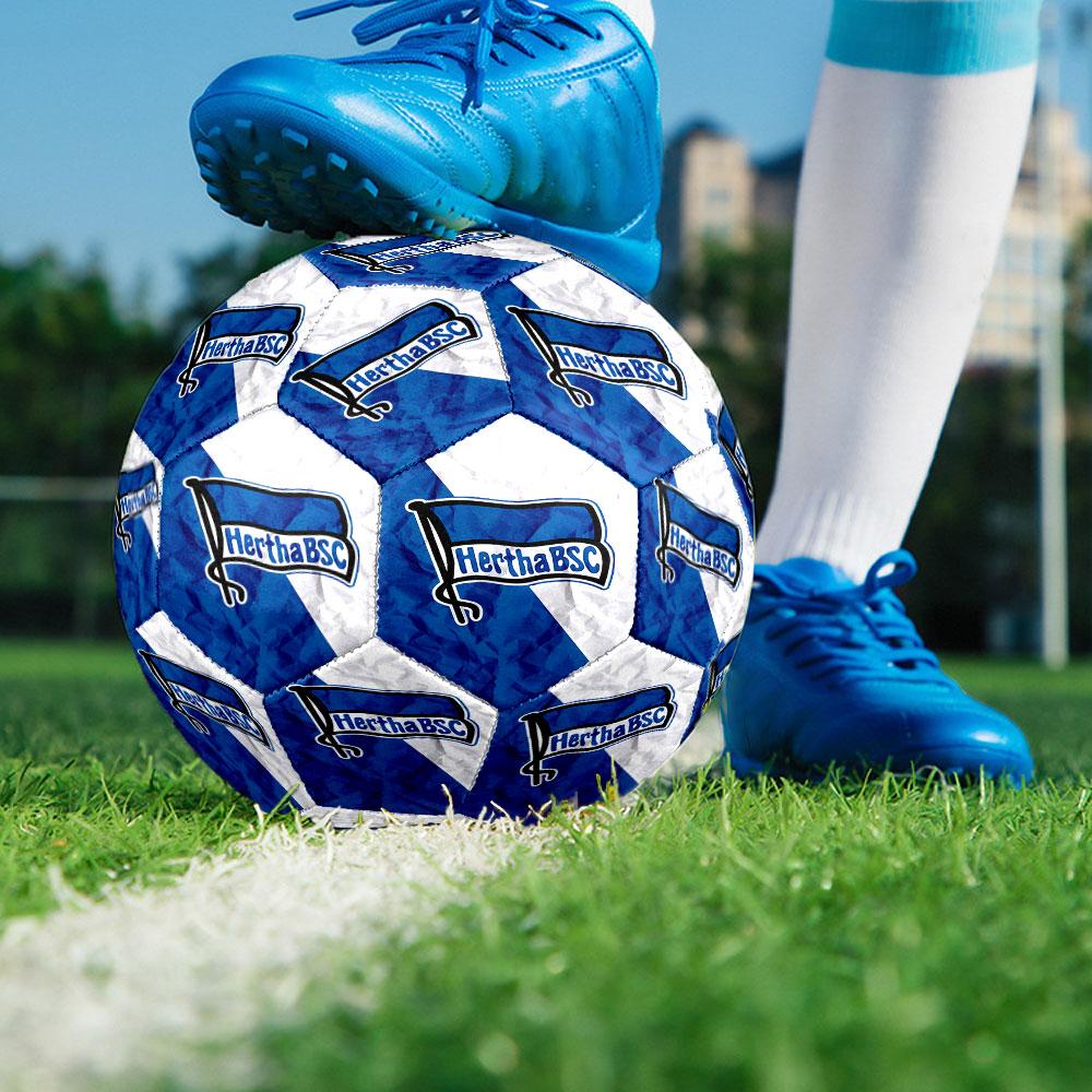 Футбольный клуб Hertha BSCМяч для футбола, размер 5, для зала, разноцветный, с машинной строчкой, ПВХ, готов к соревнованиям, прочный, с высоким отскоком