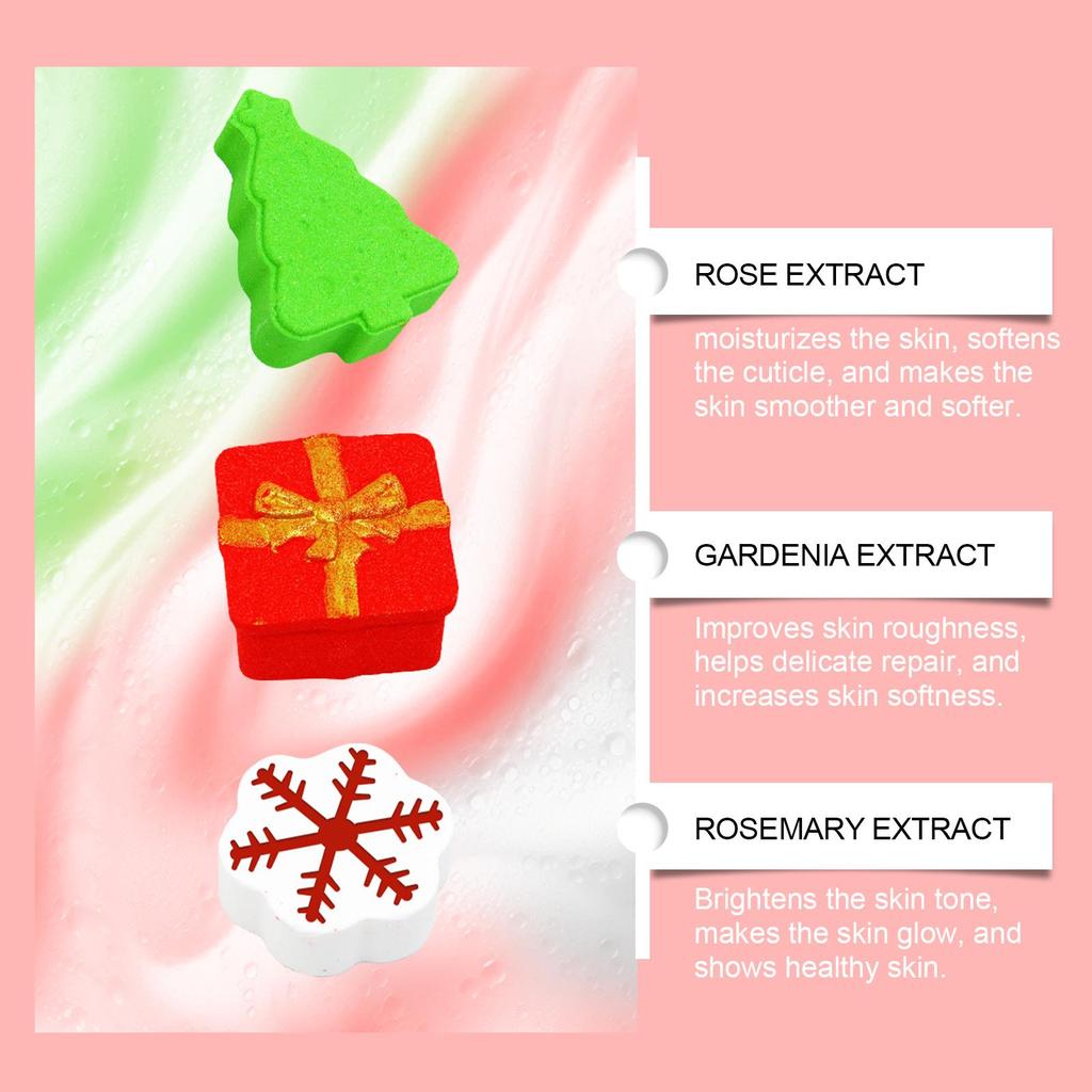 Christmas Lavender Bath Ball Stress Relief Rich Bubble Long Lasting Fragrances Deeply Moisturizing Colorful SPA Gifts Bath Bombs