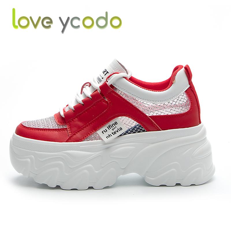 love ycodo Brand Women's Spring and Autumn Summer Thick Sole Fashion Breathable Casual Sports Shoes