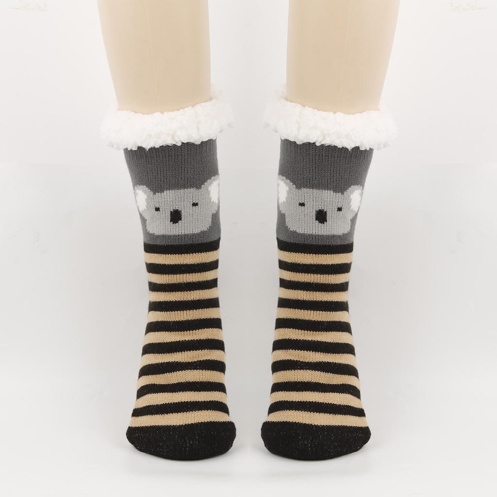 Женские носки для пола, Теплые и Толстые Мультяшные Животные Холодостойкие Петлевые Носки для Сна