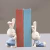 Cute Rabbits Book Ends Resin Bookends Sculpture Collectible Housewarming Gift Modern Decorative