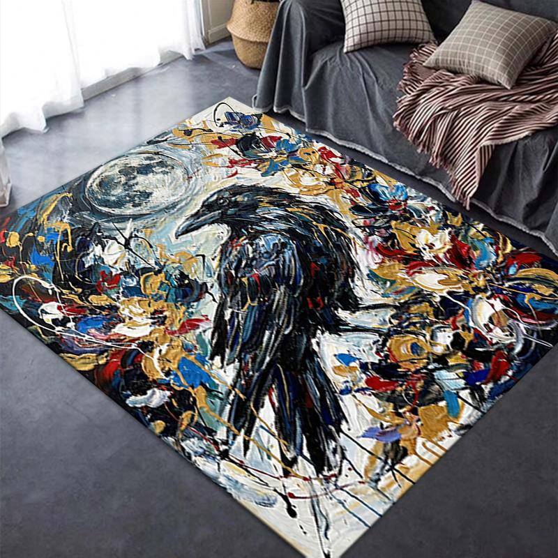 2025 New Crow Decoration Carpet Rug for Living Room Bedroom Home Sofa Decoration,Kids play Non-slip Floor Mat54
